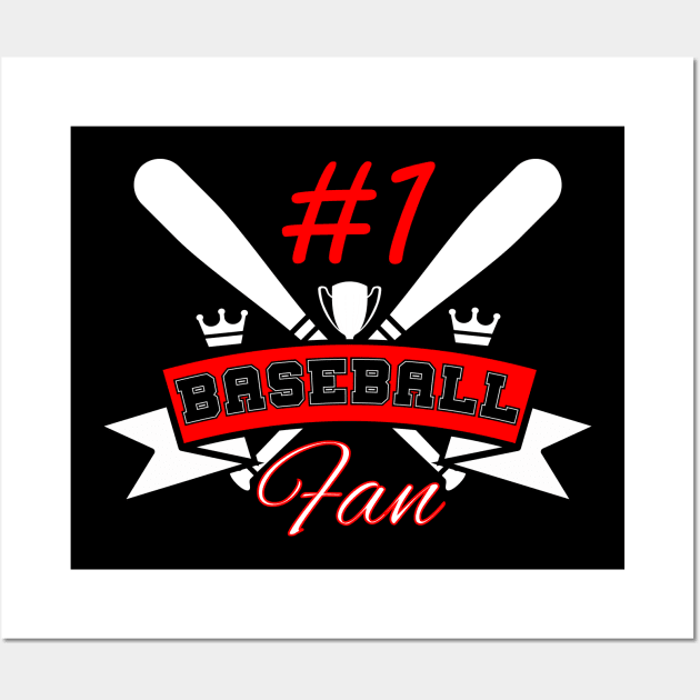 #1 Baseball Fan Wall Art by artsytee